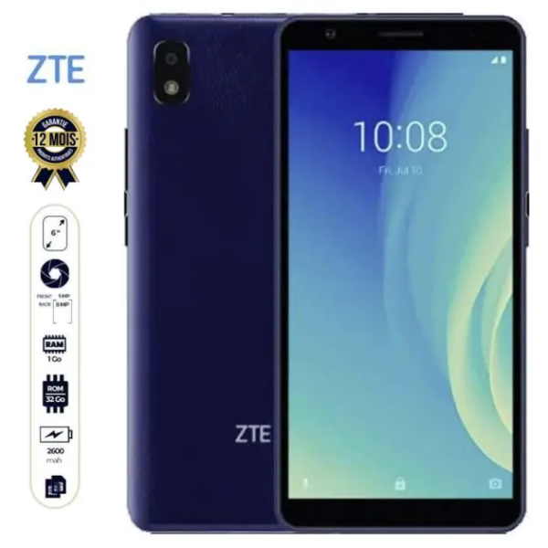 ZTE Blade L210 - 32Go/1Go - 6" - 2600mAh - 8MP/5MP -12 mois de Garantie