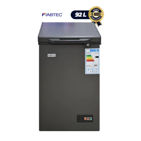 Congélateur coffre - FIABTEC - FTCFS-191- 92L - Économique (A+) - Gris-Noir - 6 mois
