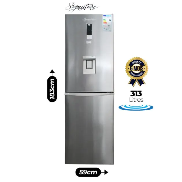 Réfrigérateur Combiné - Signature - 313 L - SGVR353IX - Avec distributeur eau - Gris - Garantie 6 mois